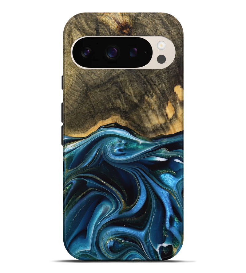 Pixel 9 Pro XL Wood Live Edge Phone Case - George (Blue, 739510)