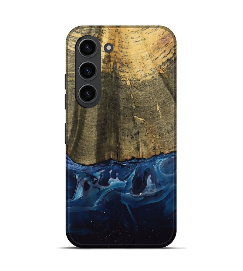 Galaxy S23 Wood Live Edge Phone Case - Damari (Blue, 739516)