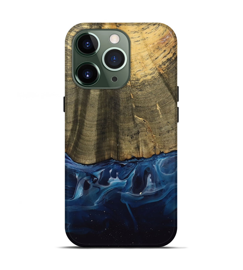 iPhone 13 Pro Wood Live Edge Phone Case - Damari (Blue, 739516)