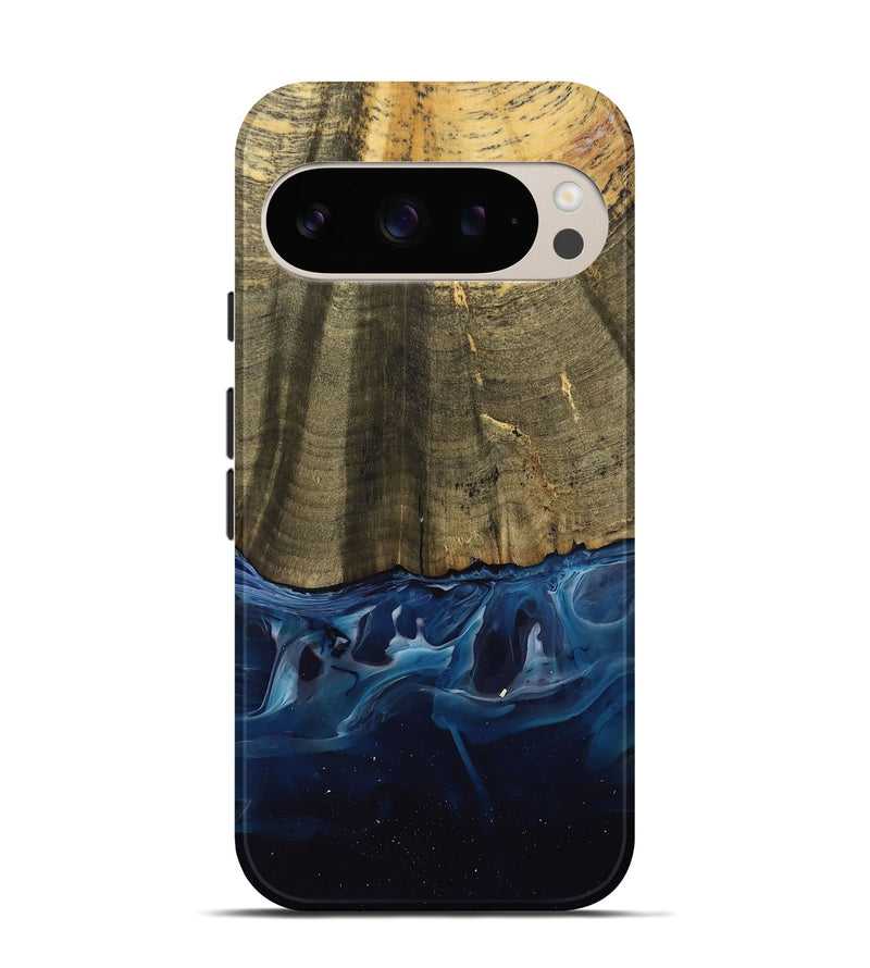 Pixel 9 Pro Wood Live Edge Phone Case - Damari (Blue, 739516)