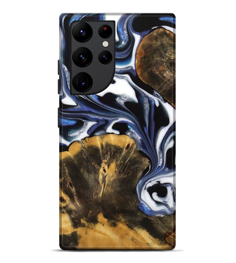 Galaxy S22 Ultra Wood Live Edge Phone Case - Carlyn (Blue, 739519)