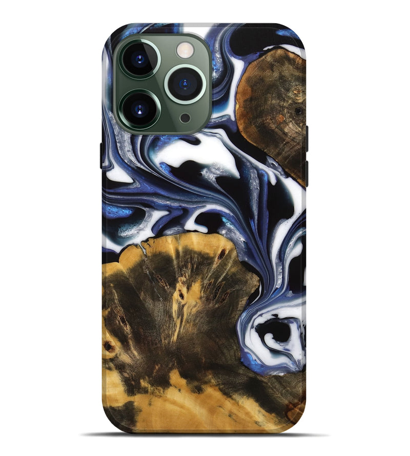 iPhone 13 Pro Max Wood Live Edge Phone Case - Carlyn (Blue, 739519)