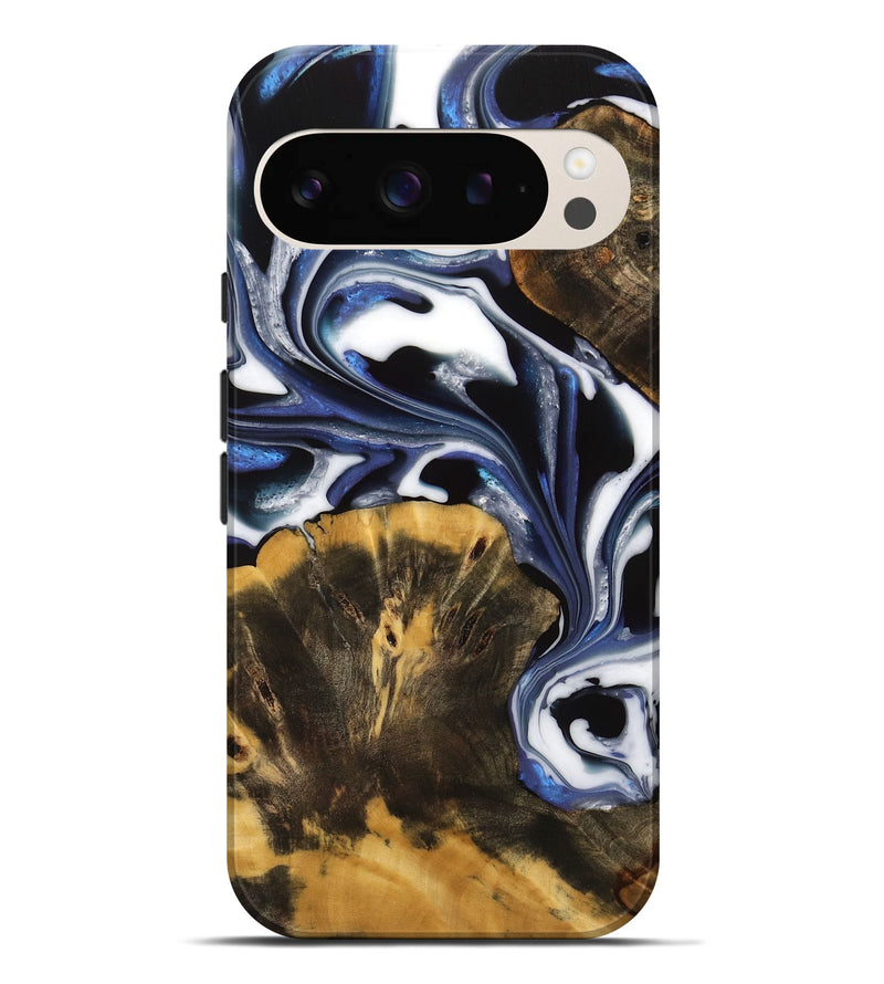 Pixel 9 Pro XL Wood Live Edge Phone Case - Carlyn (Blue, 739519)