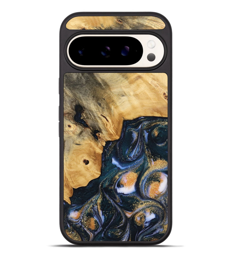 Pixel 9 Pro XL Wood Phone Case - Sacha (Teal & Gold, 739554)