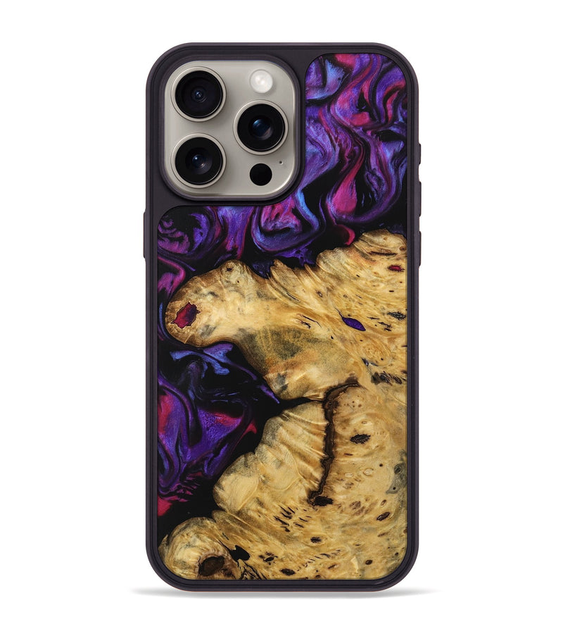 iPhone 15 Pro Max Wood Phone Case - Ankie (Purple, 739572)