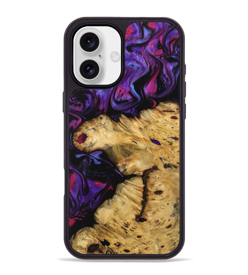 iPhone 16 Plus Wood Phone Case - Ankie (Purple, 739572)