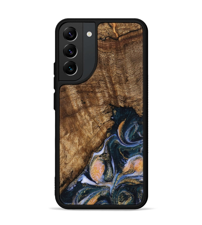 Galaxy S22 Plus Wood Phone Case - Sydnee (Teal & Gold, 739598)