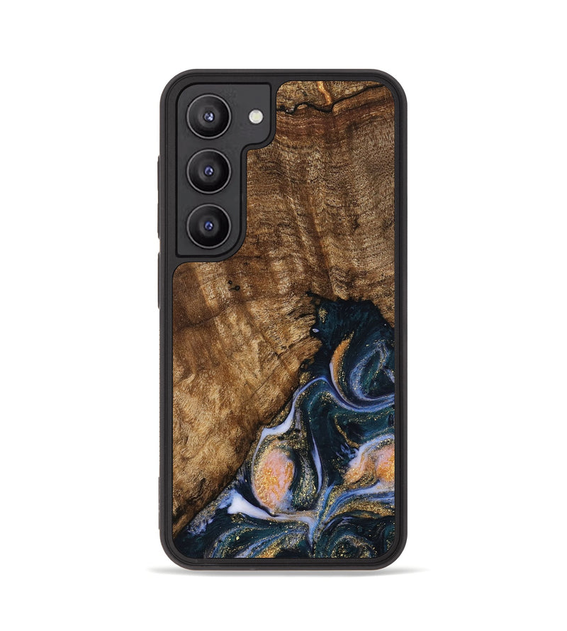 Galaxy S23 Wood Phone Case - Sydnee (Teal & Gold, 739598)