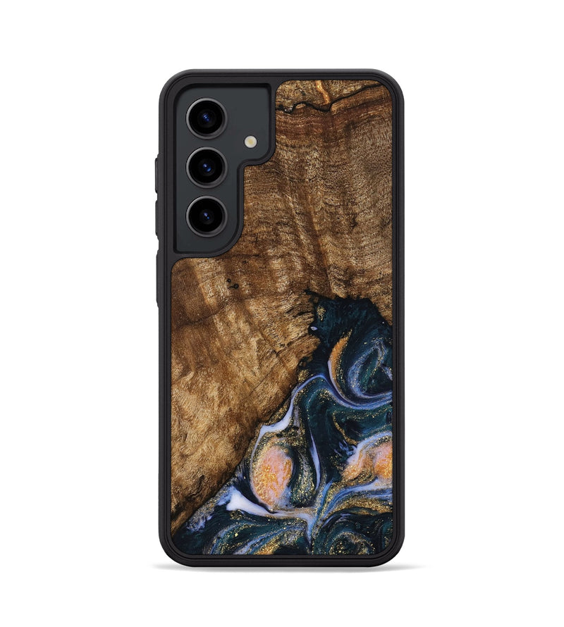 Galaxy S24 Wood Phone Case - Sydnee (Teal & Gold, 739598)