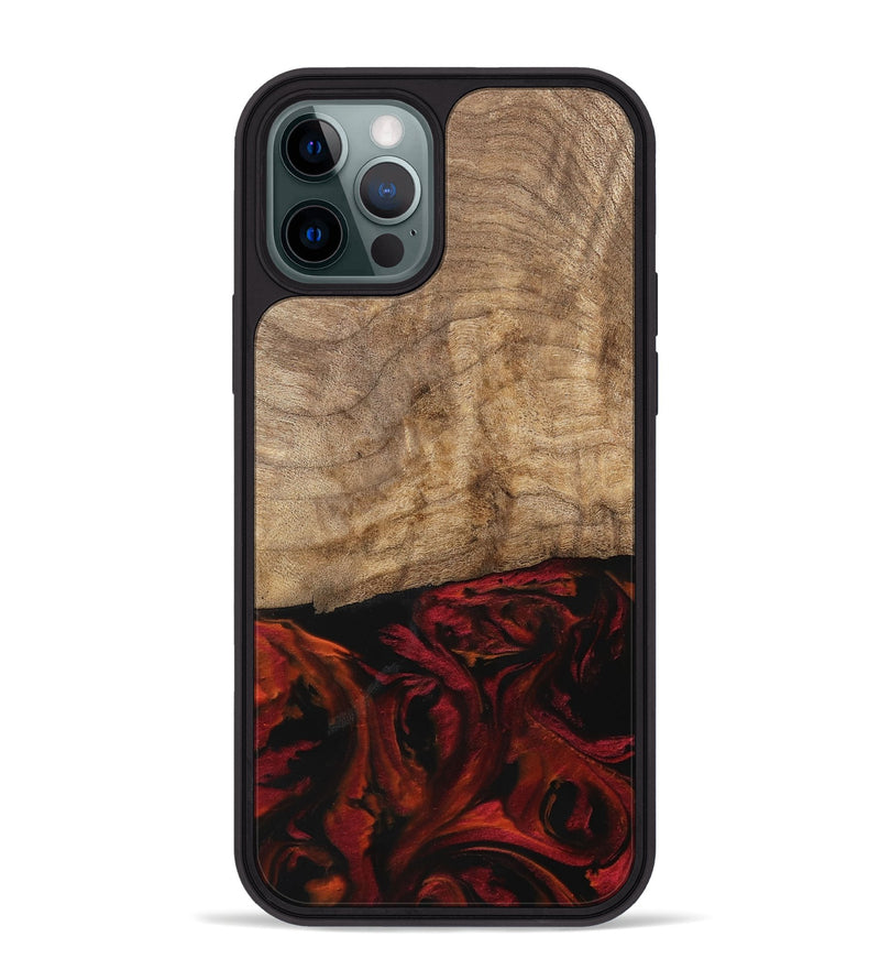 iPhone 12 Pro Max Wood Phone Case - Madelle (Red, 739628)