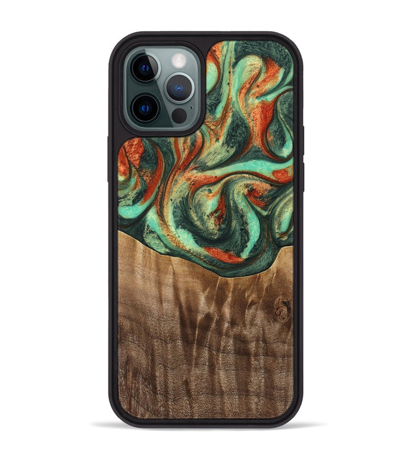 iPhone 12 Pro Max Wood Phone Case - Snair (Green, 739653)