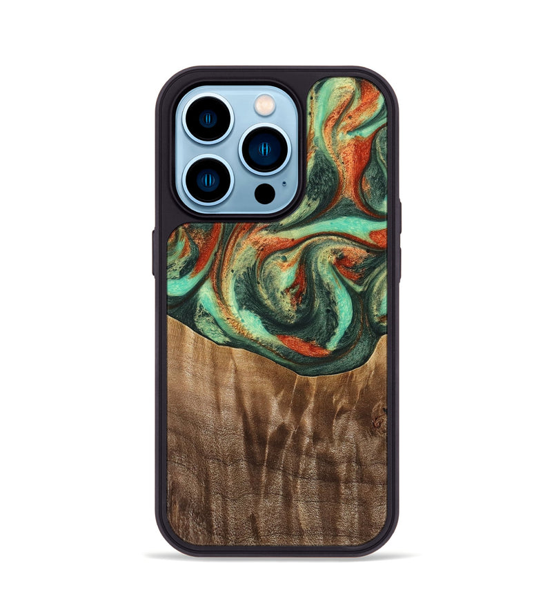 iPhone 14 Pro Wood Phone Case - Snair (Green, 739653)