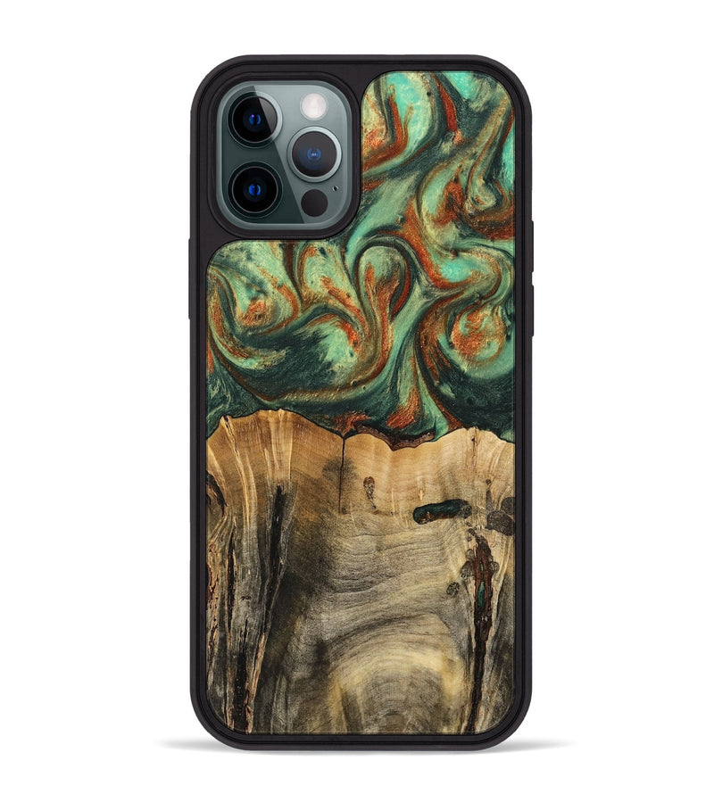 iPhone 12 Pro Max Wood Phone Case - Kasey (Green, 739659)