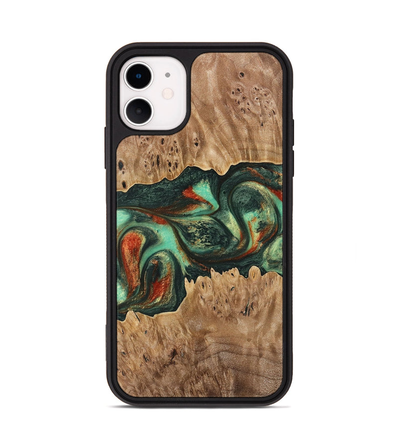 iPhone 11 Wood Phone Case - Agathe (Green, 739664)