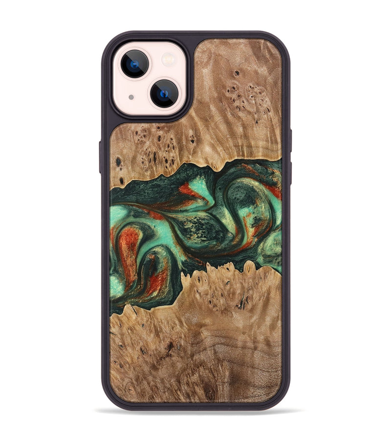 iPhone 14 Plus Wood Phone Case - Agathe (Green, 739664)