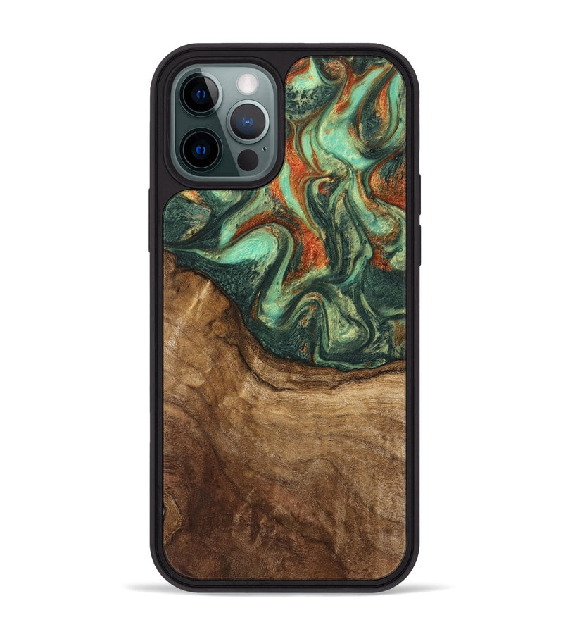 iPhone 12 Pro Max Wood Phone Case - Ioan (Green, 739696)