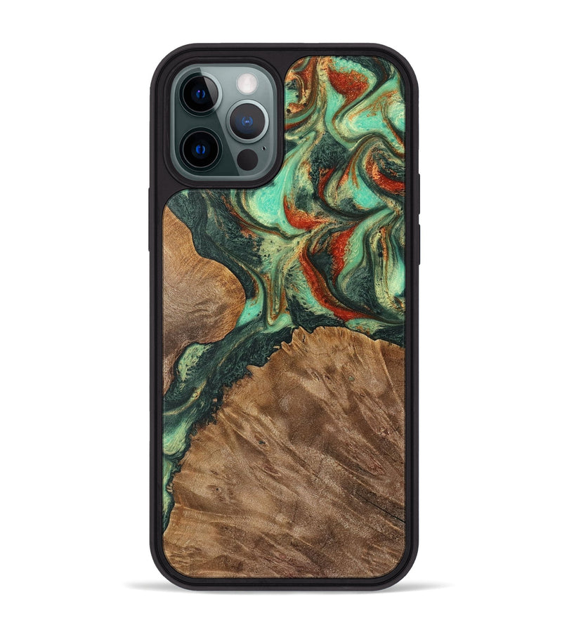 iPhone 12 Pro Max Wood Phone Case - Miller (Green, 739706)