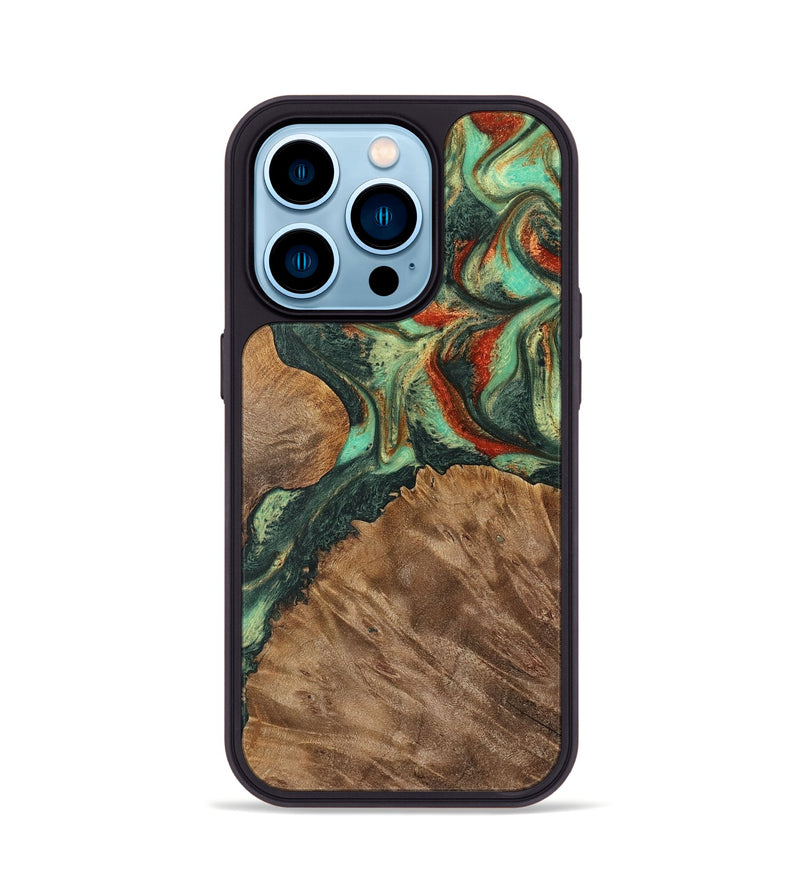 iPhone 14 Pro Wood Phone Case - Miller (Green, 739706)