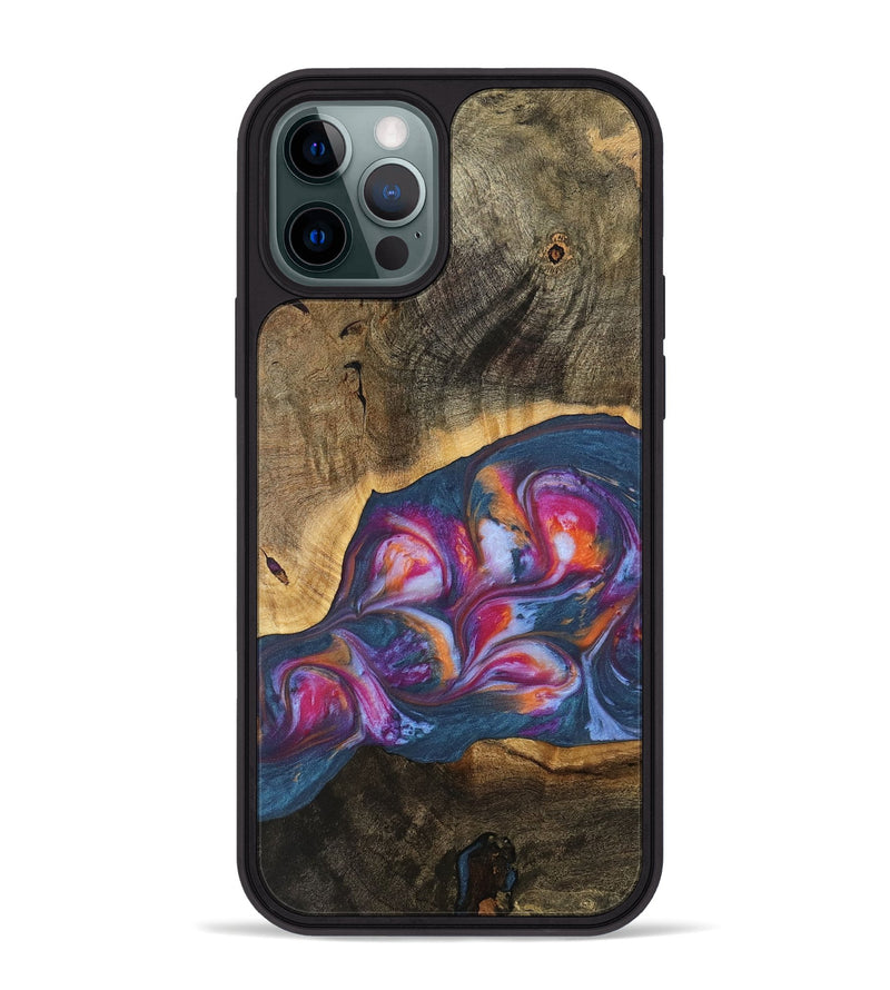 iPhone 12 Pro Max Wood Phone Case - Quinton (Blue, 739722)