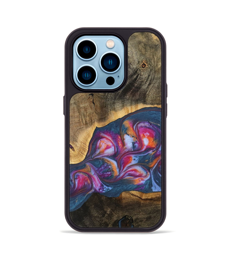 iPhone 14 Pro Wood Phone Case - Quinton (Blue, 739722)