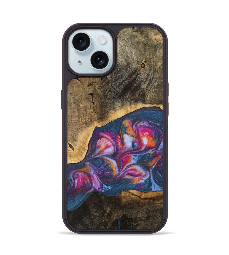 iPhone 15 Wood Phone Case - Quinton (Blue, 739722)