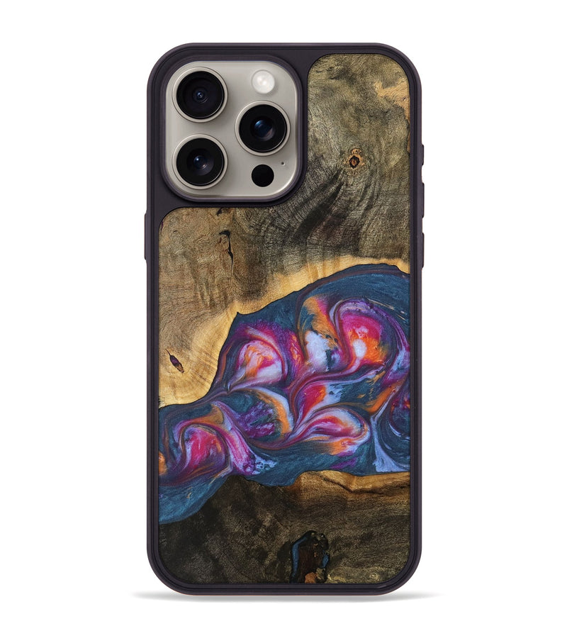 iPhone 15 Pro Max Wood Phone Case - Quinton (Blue, 739722)