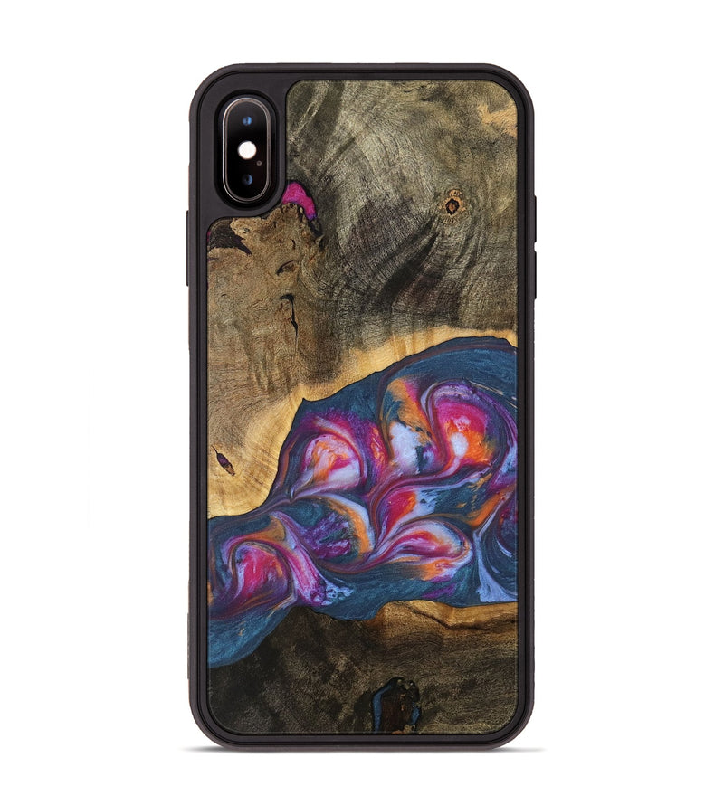 iPhone Xs Max Wood Phone Case - Quinton (Blue, 739722)