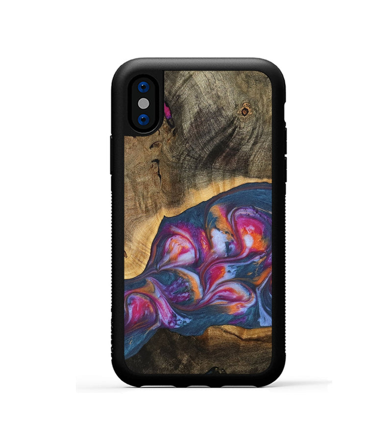 iPhone Xs Wood Phone Case - Quinton (Blue, 739722)