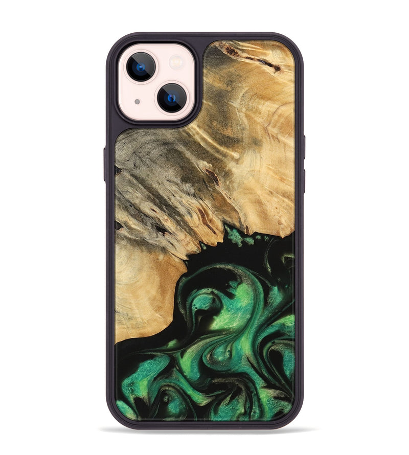 iPhone 14 Plus Wood Phone Case - Catlee (Green, 739733)