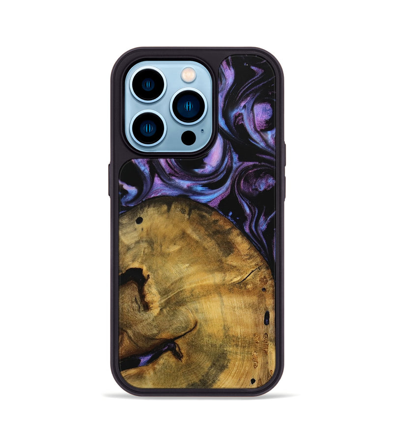 iPhone 14 Pro Wood Phone Case - Merline (Purple, 739735)