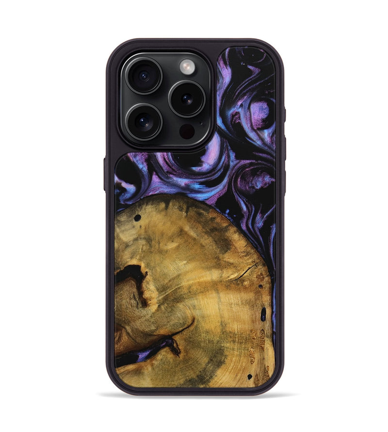 iPhone 15 Pro Wood Phone Case - Merline (Purple, 739735)