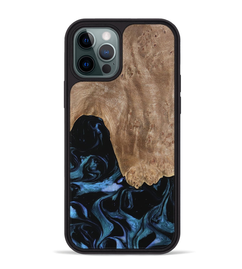 iPhone 12 Pro Max Wood Phone Case - Ketan (Blue, 739740)