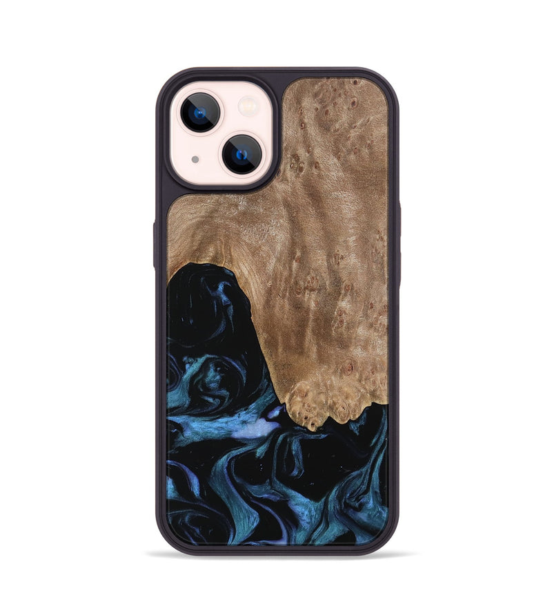 iPhone 14 Wood Phone Case - Ketan (Blue, 739740)