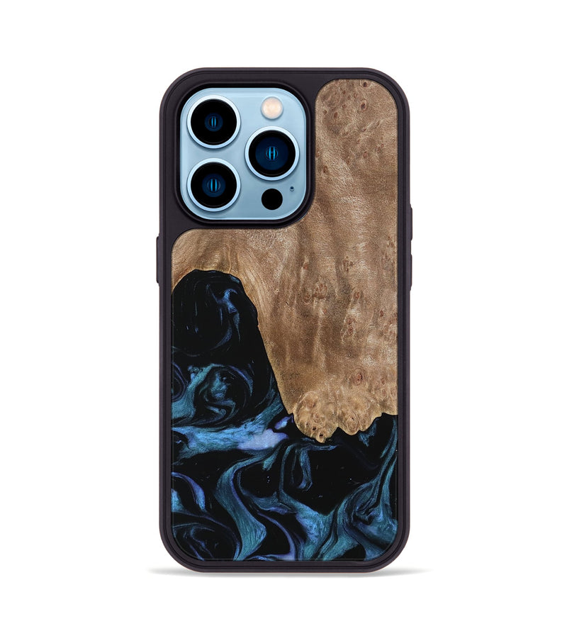 iPhone 14 Pro Wood Phone Case - Ketan (Blue, 739740)