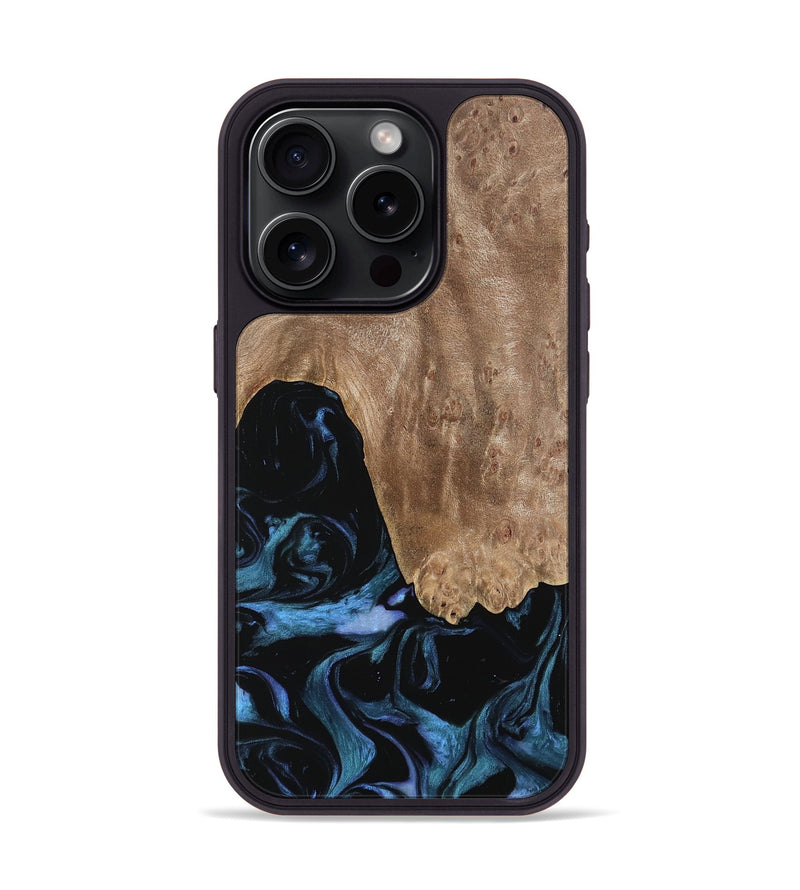 iPhone 15 Pro Wood Phone Case - Ketan (Blue, 739740)