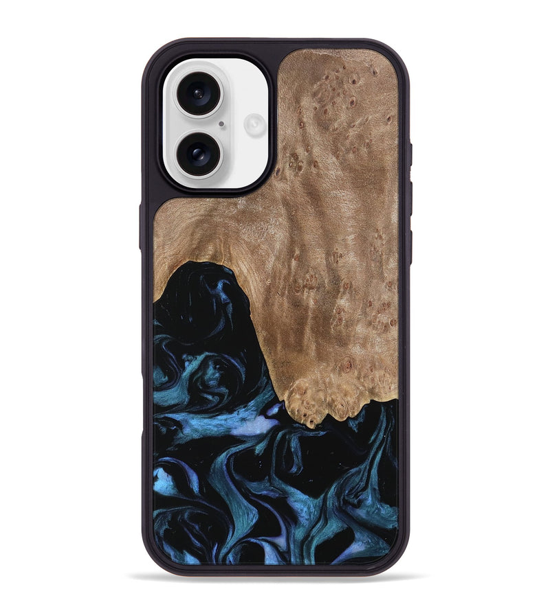 iPhone 16 Plus Wood Phone Case - Ketan (Blue, 739740)