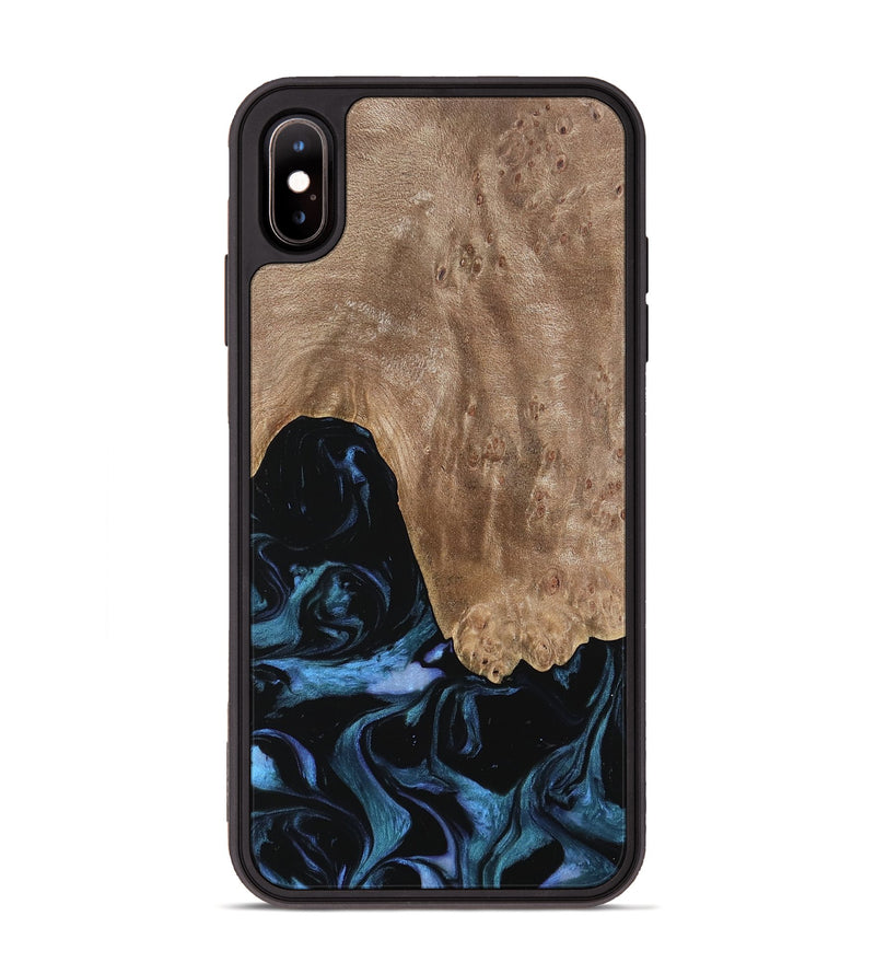 iPhone Xs Max Wood Phone Case - Ketan (Blue, 739740)