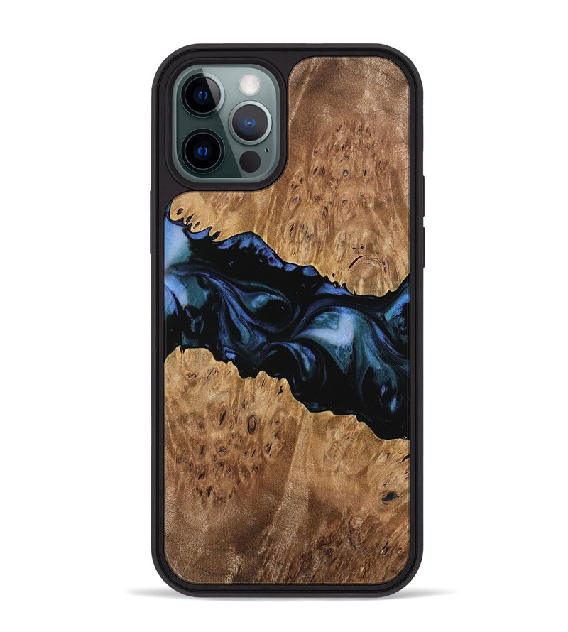 iPhone 12 Pro Max Wood Phone Case - Cathe (Blue, 739743)