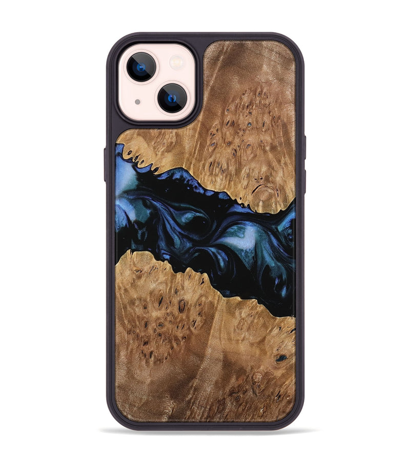 iPhone 14 Plus Wood Phone Case - Cathe (Blue, 739743)