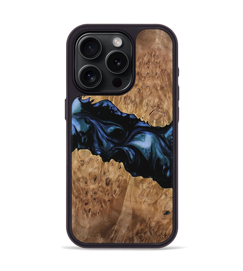 iPhone 15 Pro Wood Phone Case - Cathe (Blue, 739743)