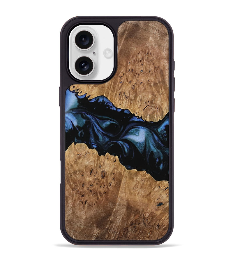 iPhone 16 Plus Wood Phone Case - Cathe (Blue, 739743)