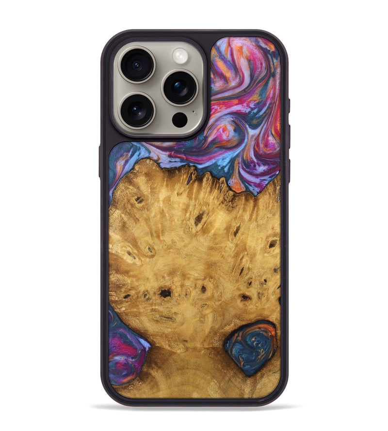 iPhone 15 Pro Max Wood Phone Case - Yoel (Blue, 739755)