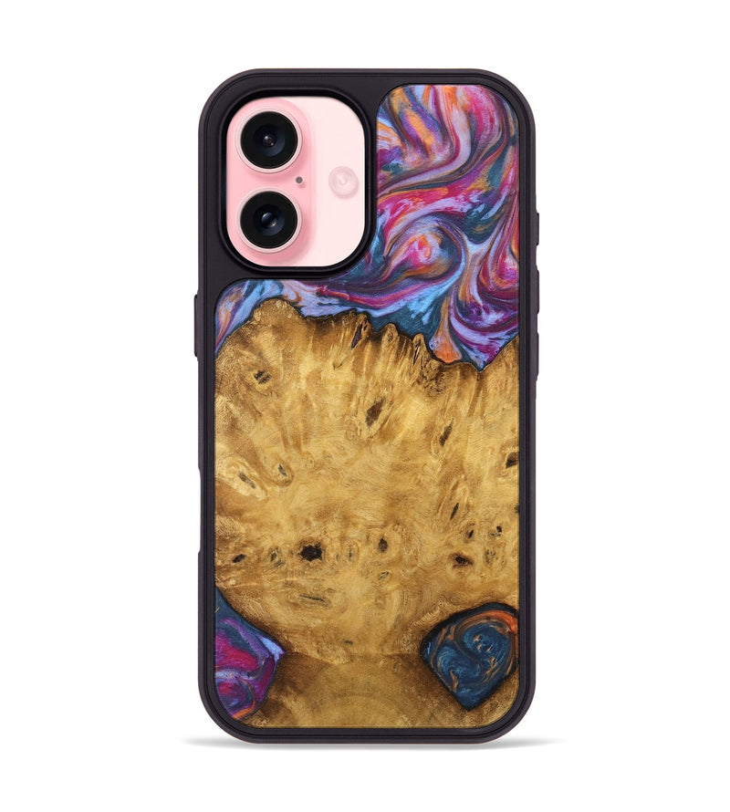 iPhone 16 Wood Phone Case - Yoel (Blue, 739755)