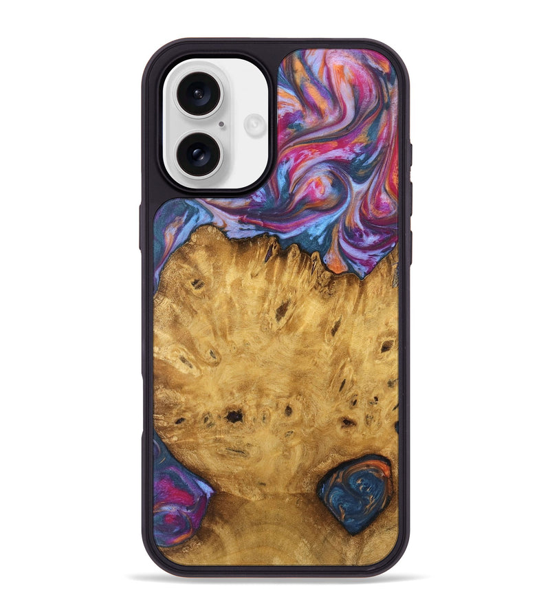 iPhone 16 Plus Wood Phone Case - Yoel (Blue, 739755)