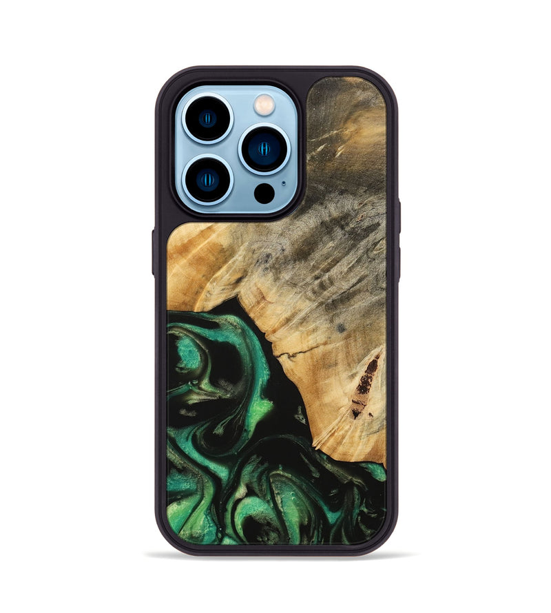 iPhone 14 Pro Wood Phone Case - Valli (Green, 739764)