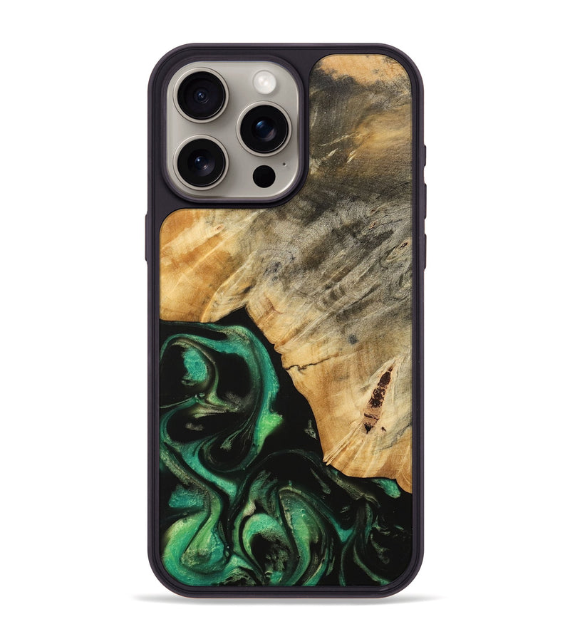 iPhone 15 Pro Max Wood Phone Case - Valli (Green, 739764)