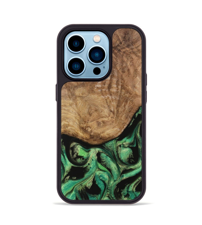 iPhone 14 Pro Wood Phone Case - Gigi (Green, 739766)