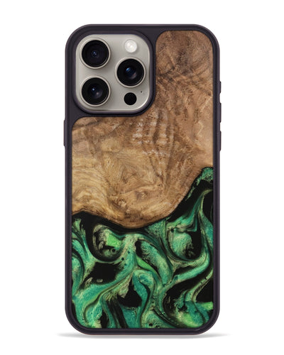 iPhone 15 Pro Max Wood Phone Case - Gigi (Green, 739766)