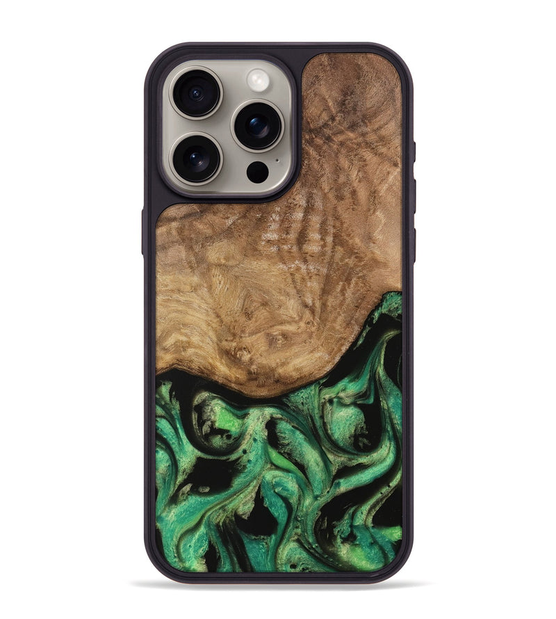 iPhone 15 Pro Max Wood Phone Case - Gigi (Green, 739766)