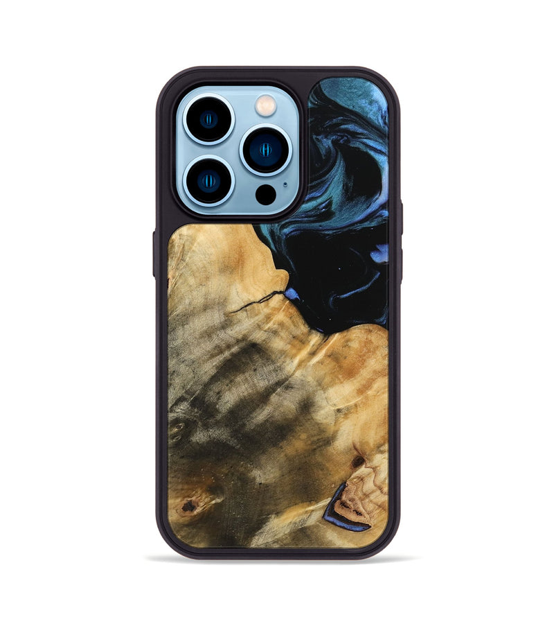 iPhone 14 Pro Wood Phone Case - Rejean (Blue, 739777)